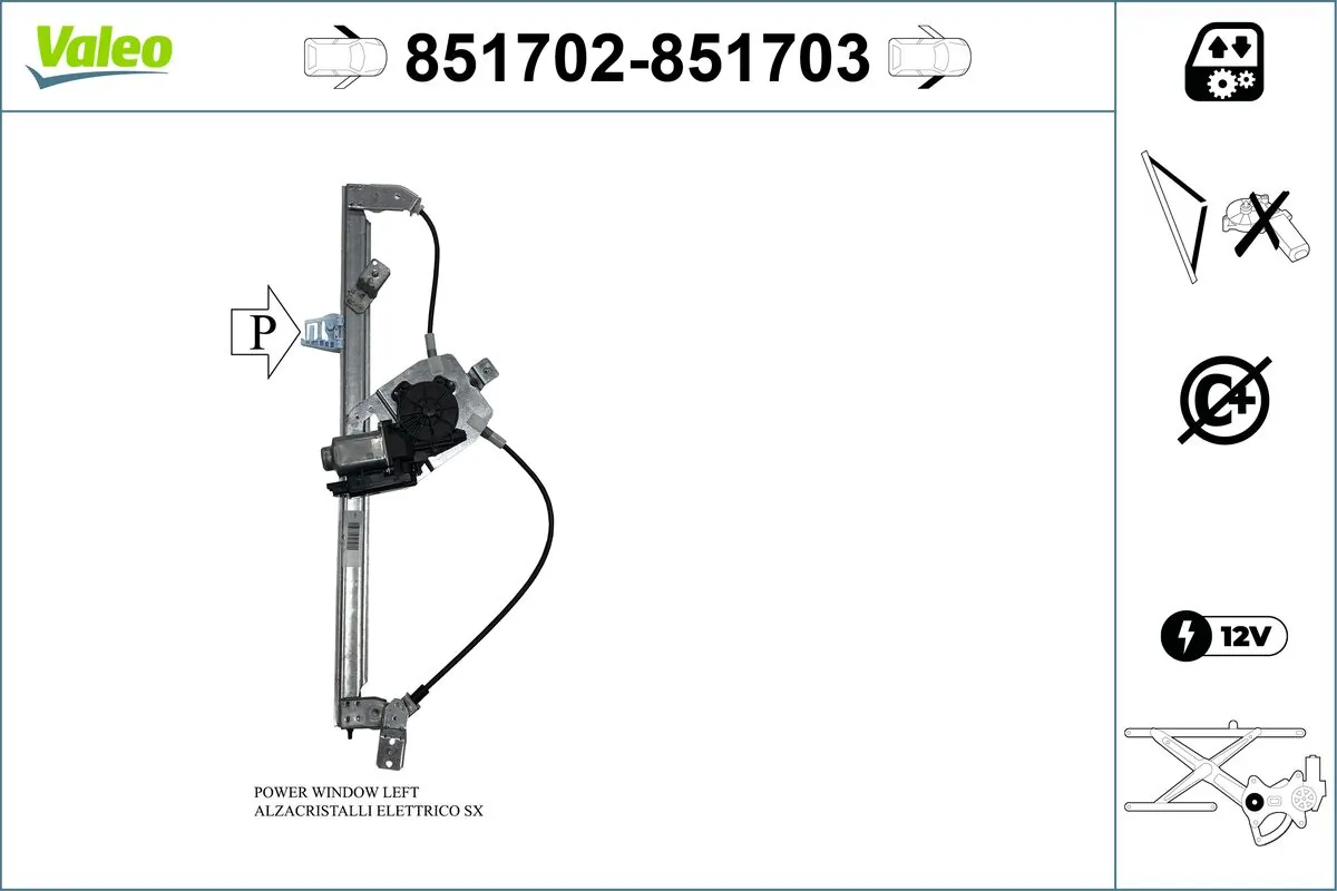 VALEO 851702 Window Regulator