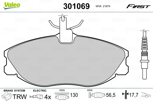 Brake Pad Set, disc brake FIRST 301069