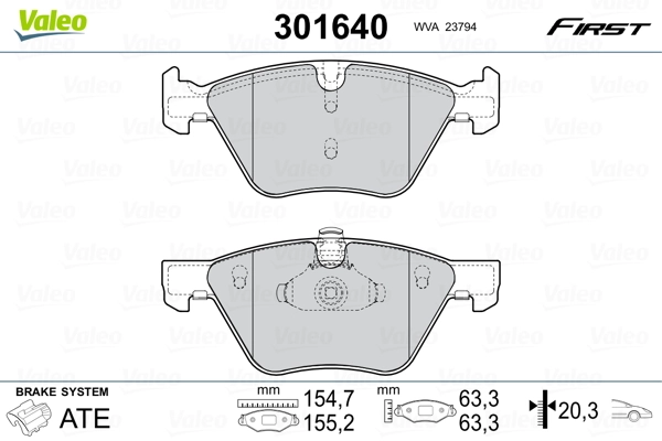 Brake Pad Set, disc brake FIRST 301640