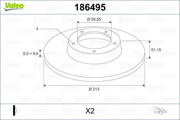 VALEO 186495 Brake Disc