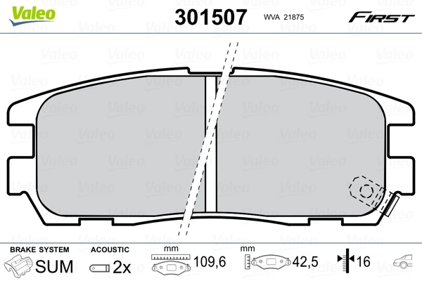 Brake Pad Set, disc brake FIRST 301507