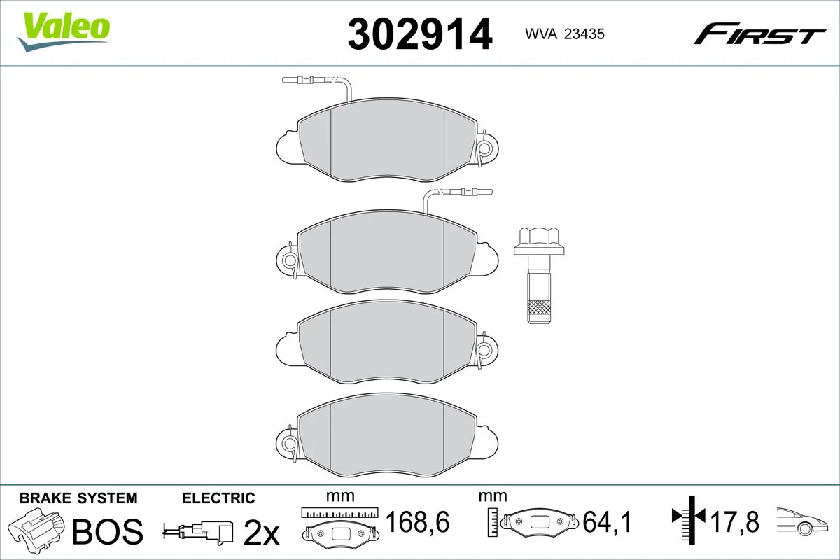 Brake Pad Set, disc brake FIRST 302914