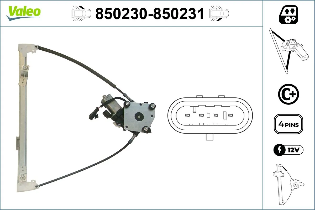 VALEO 850230 Window Regulator