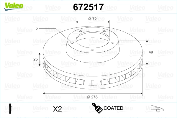 Brake Disc COATED 672517