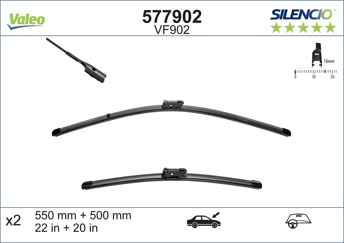 Wiper Blade SILENCIO FLAT BLADE SET 577902