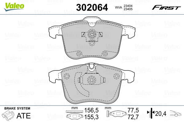 Brake Pad Set, disc brake FIRST 302064