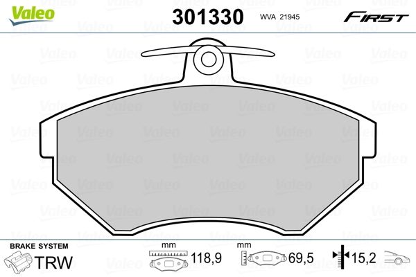 Brake Pad Set, disc brake FIRST 301330