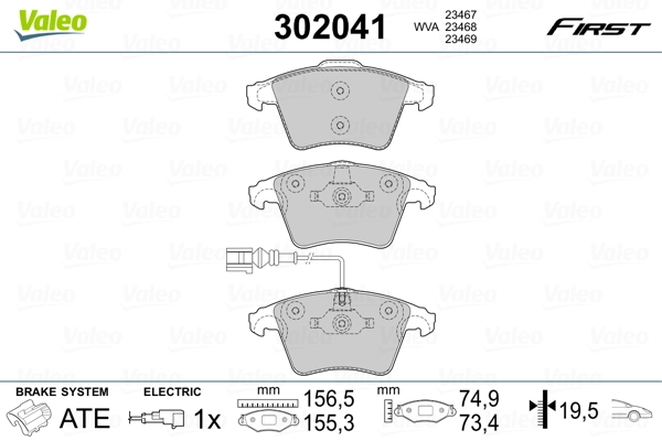 Brake Pad Set, disc brake FIRST 302041