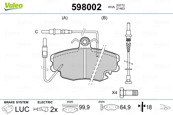Brake Pad Set, disc brake 598002
