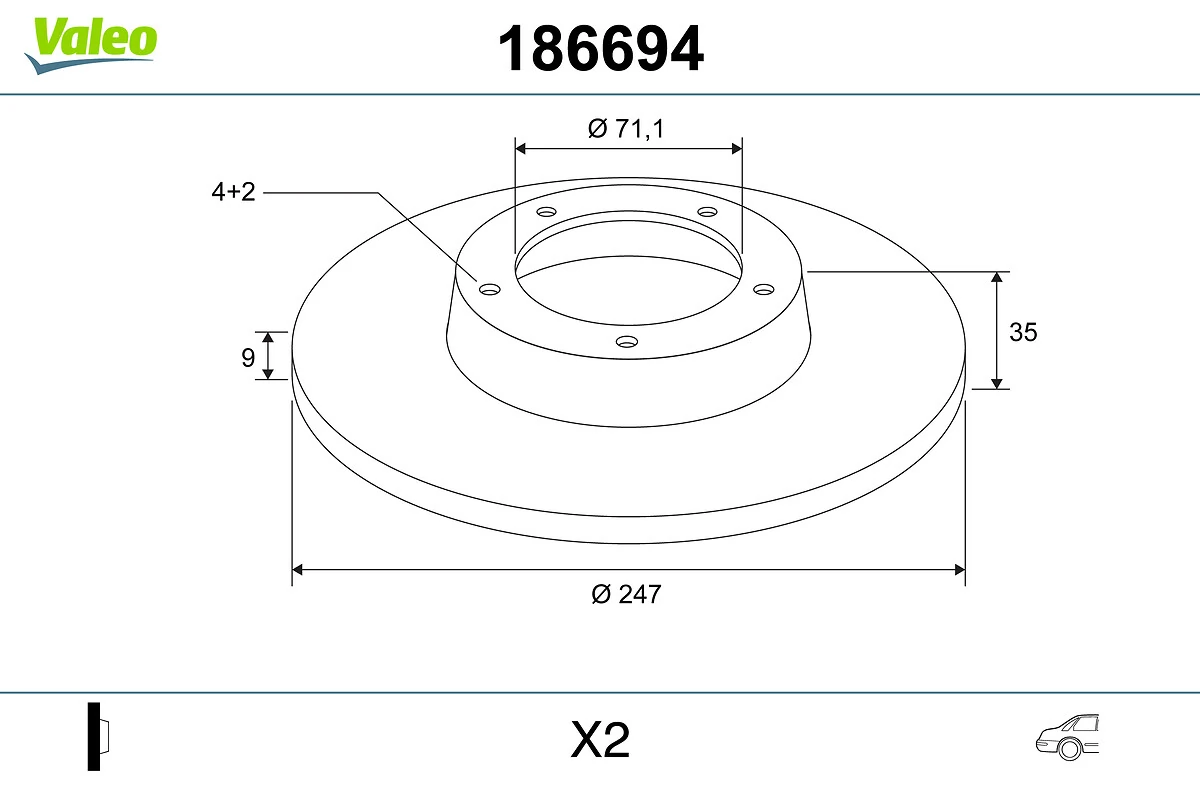 VALEO 186694 Brake Disc