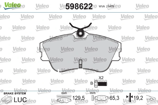 VALEO 598622 Brake Pad Set, disc brake