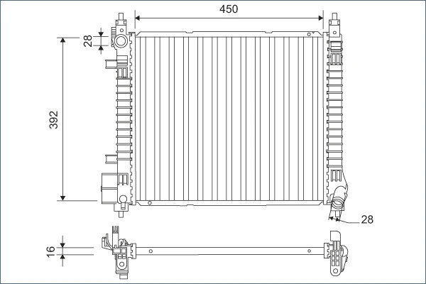 Radiator, engine cooling 701169