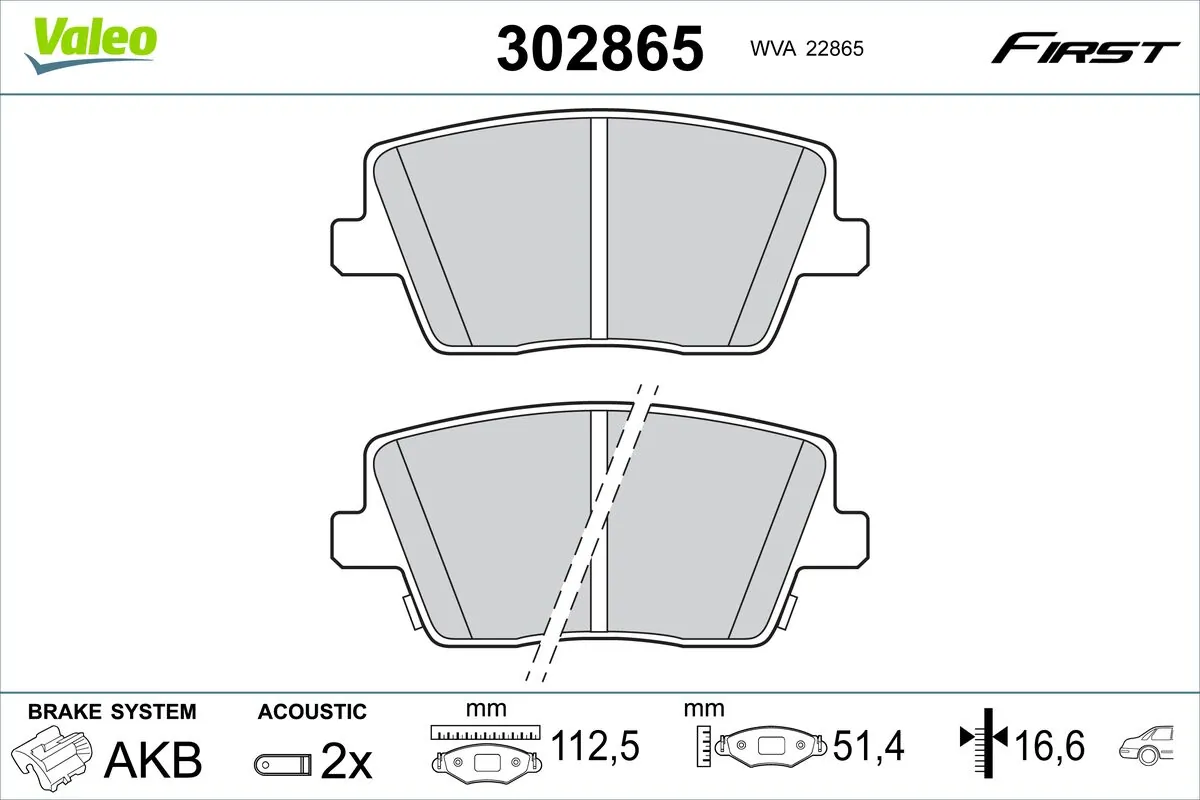 Brake Pad Set, disc brake FIRST 302865
