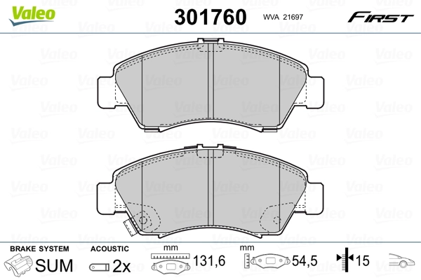 Brake Pad Set, disc brake FIRST 301760