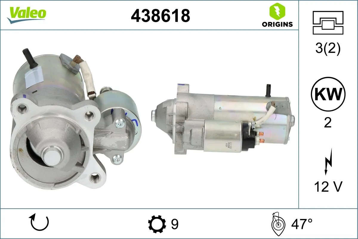 Starter VALEO ORIGINS NEW OE TECHNOLOGY 438618