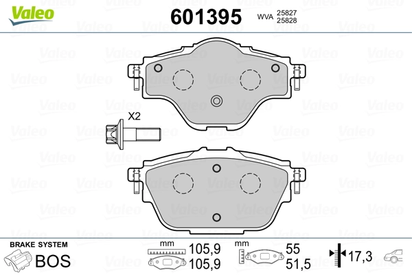 VALEO 601395 Brake Pad Set, disc brake