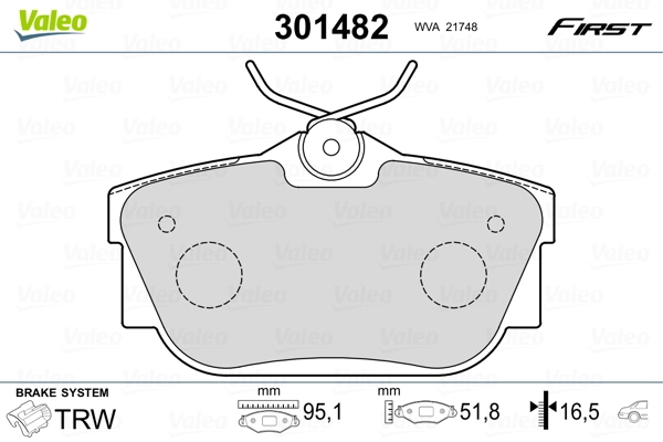 Brake Pad Set, disc brake FIRST 301482