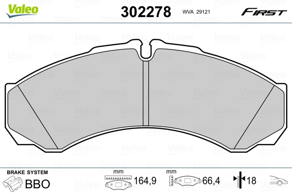 Brake Pad Set, disc brake FIRST 302278