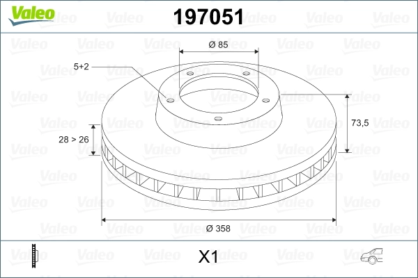 VALEO 197051 Brake Disc