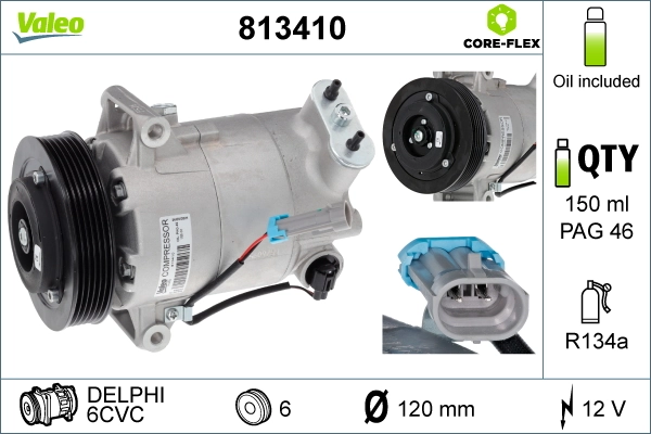 Compressor, air conditioning VALEO CORE-FLEX 813410
