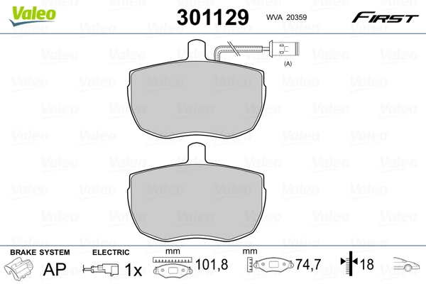 Brake Pad Set, disc brake FIRST 301129