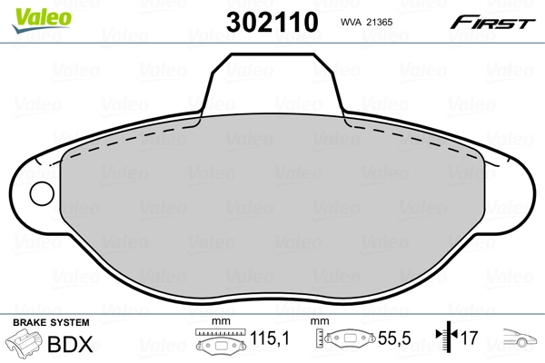 Brake Pad Set, disc brake FIRST 302110