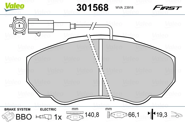 Brake Pad Set, disc brake FIRST 301568