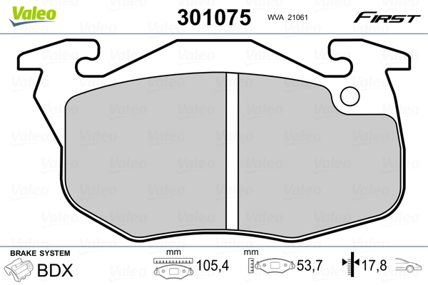 Brake Pad Set, disc brake FIRST 301075