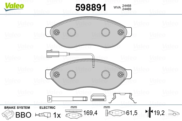 Brake Pad Set, disc brake 598891