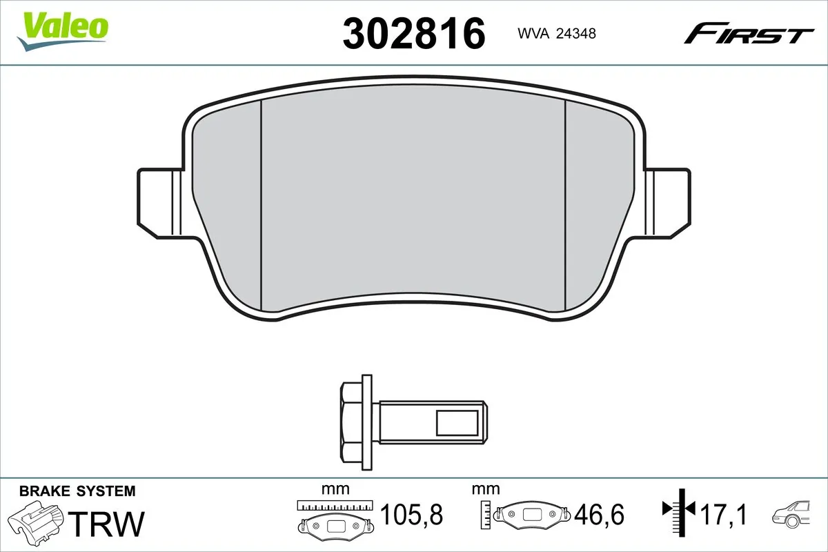 Brake Pad Set, disc brake FIRST 302816