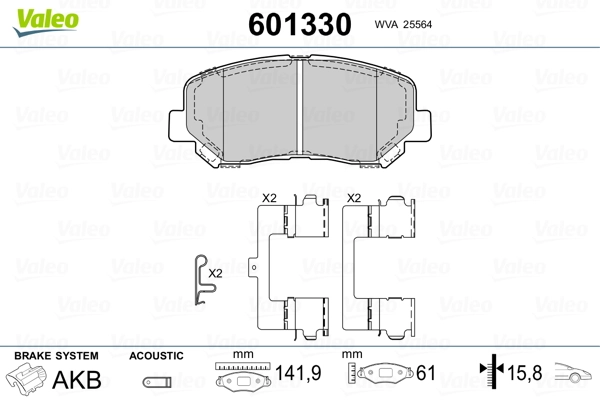 VALEO 601330 Brake Pad Set, disc brake