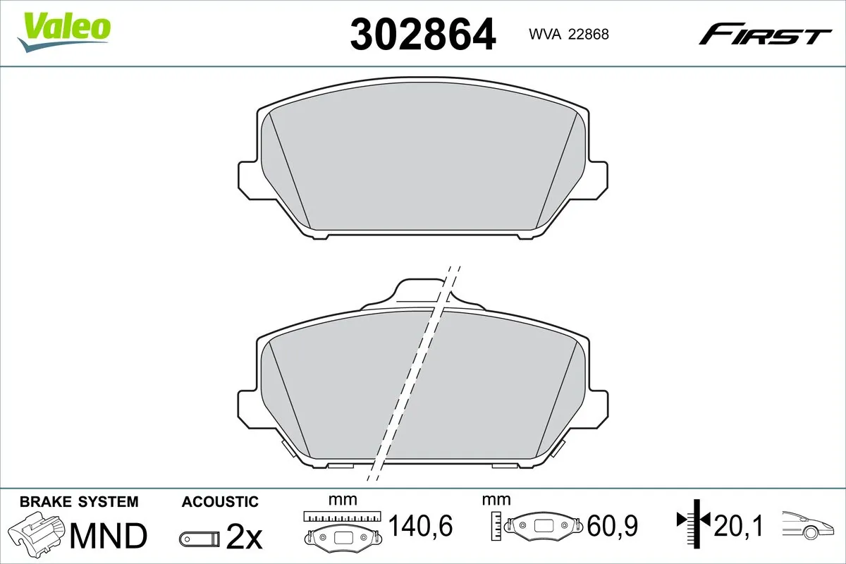 Brake Pad Set, disc brake FIRST 302864