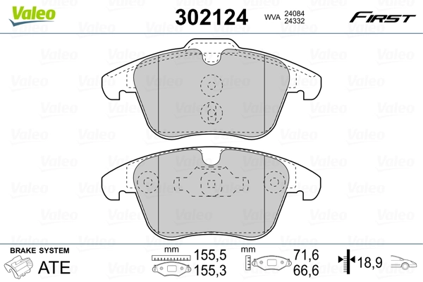 Brake Pad Set, disc brake FIRST 302124