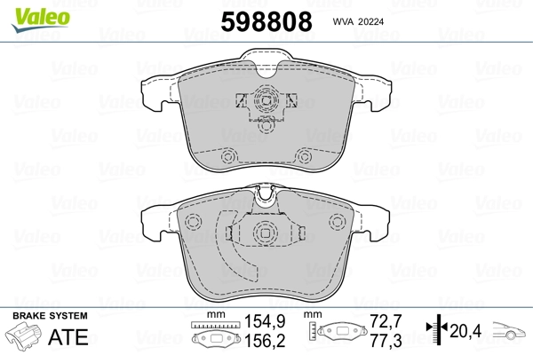 Brake Pad Set, disc brake 598808