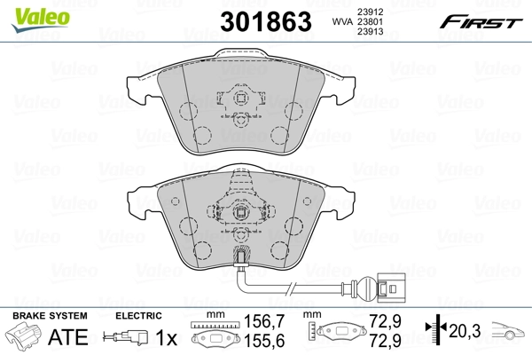 Brake Pad Set, disc brake FIRST 301863