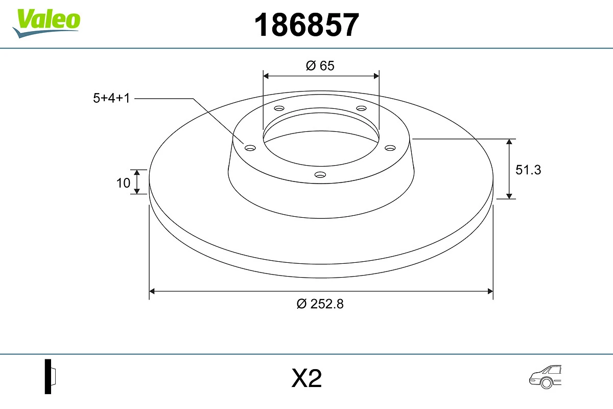 VALEO 186857 Brake Disc
