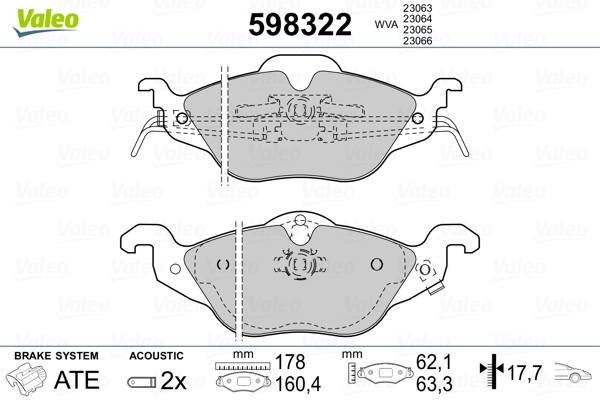 Brake Pad Set, disc brake 598322