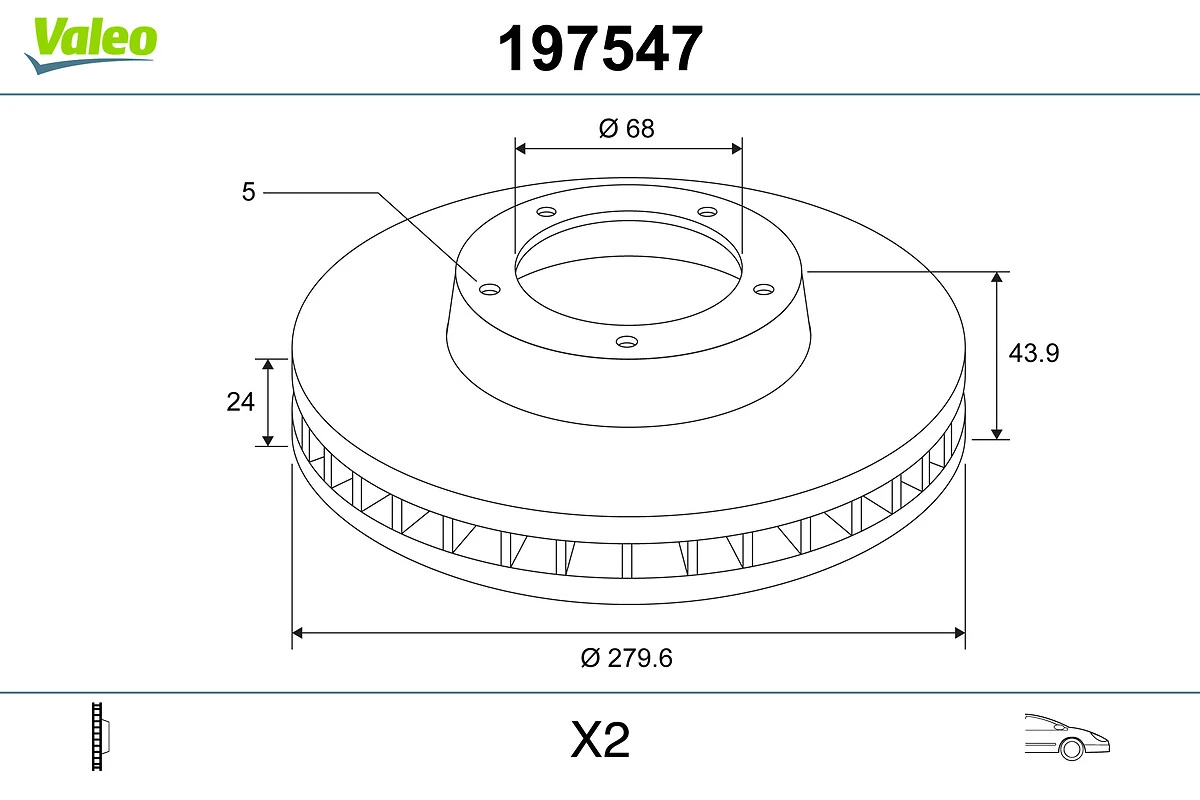 VALEO 197547 Brake Disc