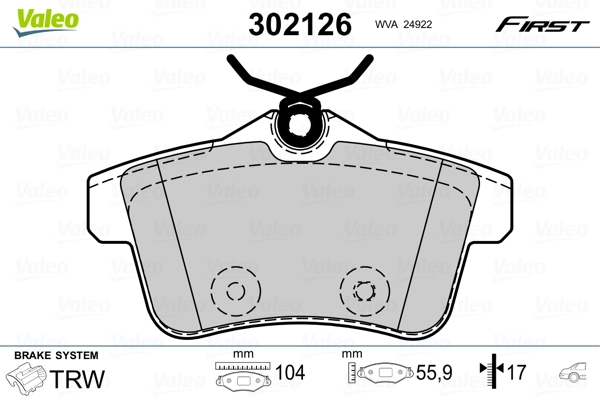 Brake Pad Set, disc brake FIRST 302126