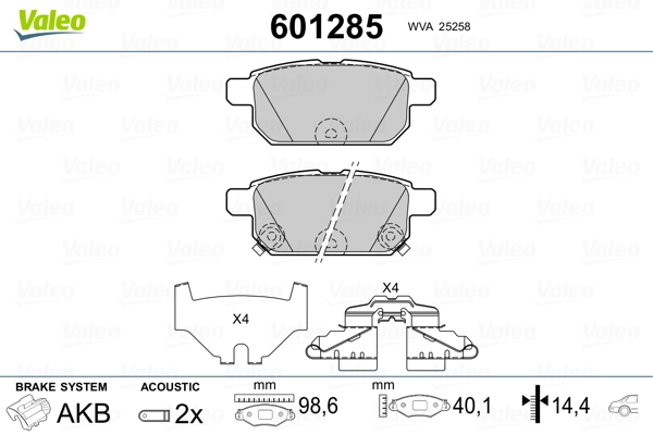 VALEO 601285 Brake Pad Set, disc brake