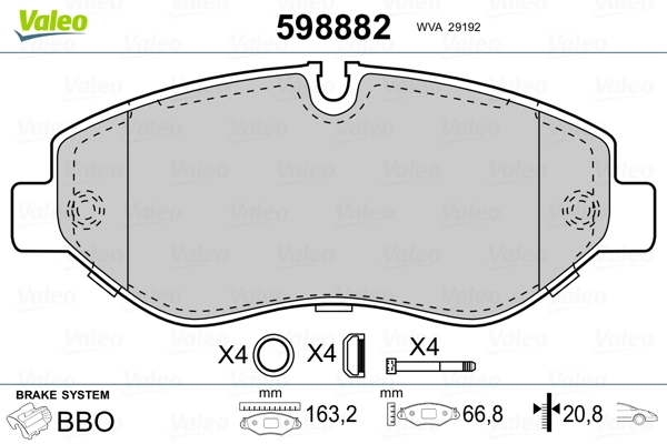 Brake Pad Set, disc brake 598882