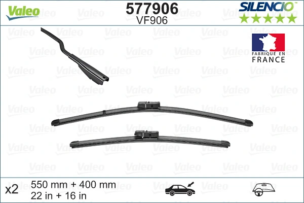 Wiper Blade SILENCIO FLAT BLADE SET 577906
