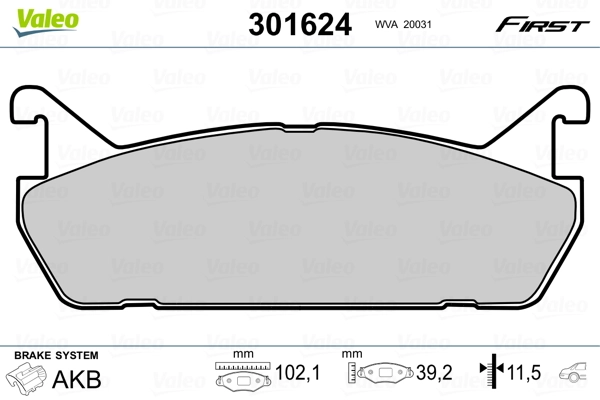 Brake Pad Set, disc brake FIRST 301624