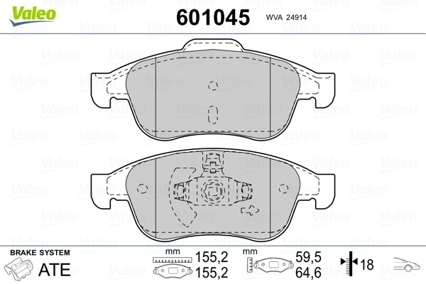 Brake Pad Set, disc brake 601045