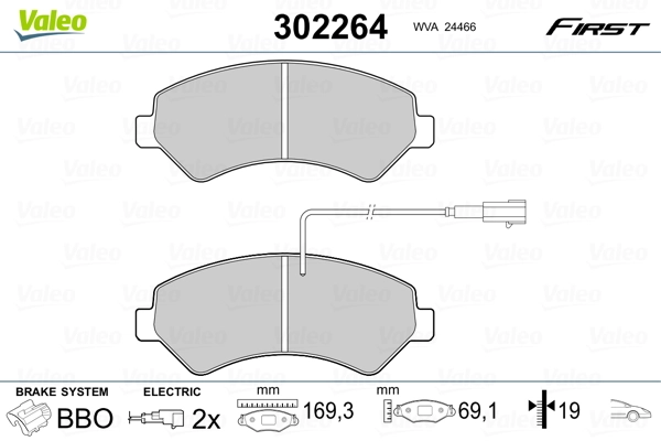 Brake Pad Set, disc brake FIRST 302264
