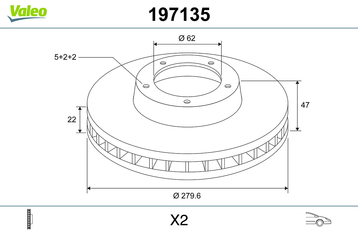 VALEO 197135 Brake Disc