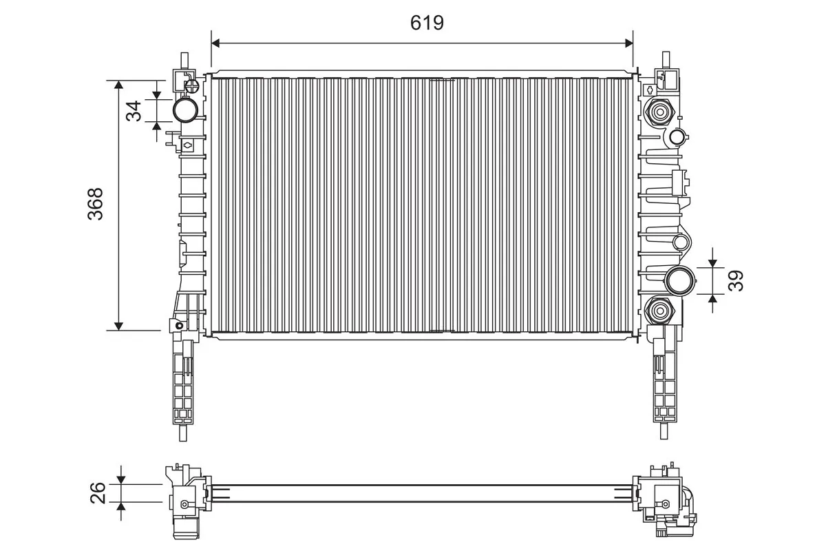 Radiator, engine cooling 701378