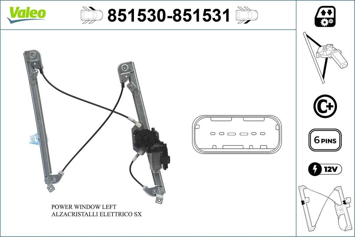 VALEO 851530 Window Regulator
