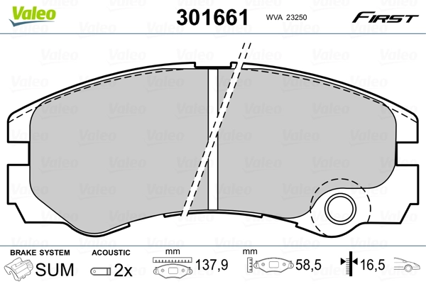 Brake Pad Set, disc brake FIRST 301661