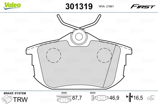 Brake Pad Set, disc brake FIRST 301319
